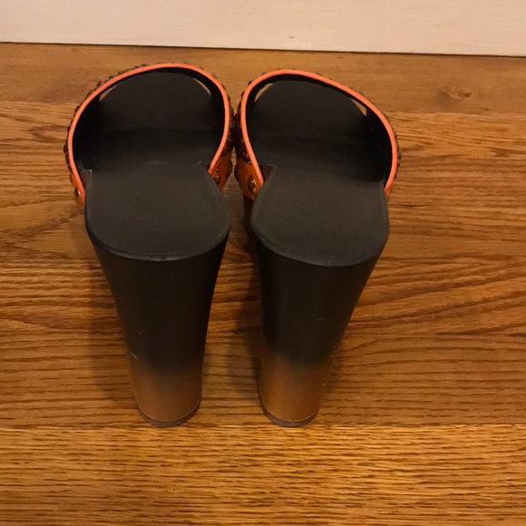 Giuseppe Zanotti Orange Sequin Block Heel Sandals - Picture 6 of 8